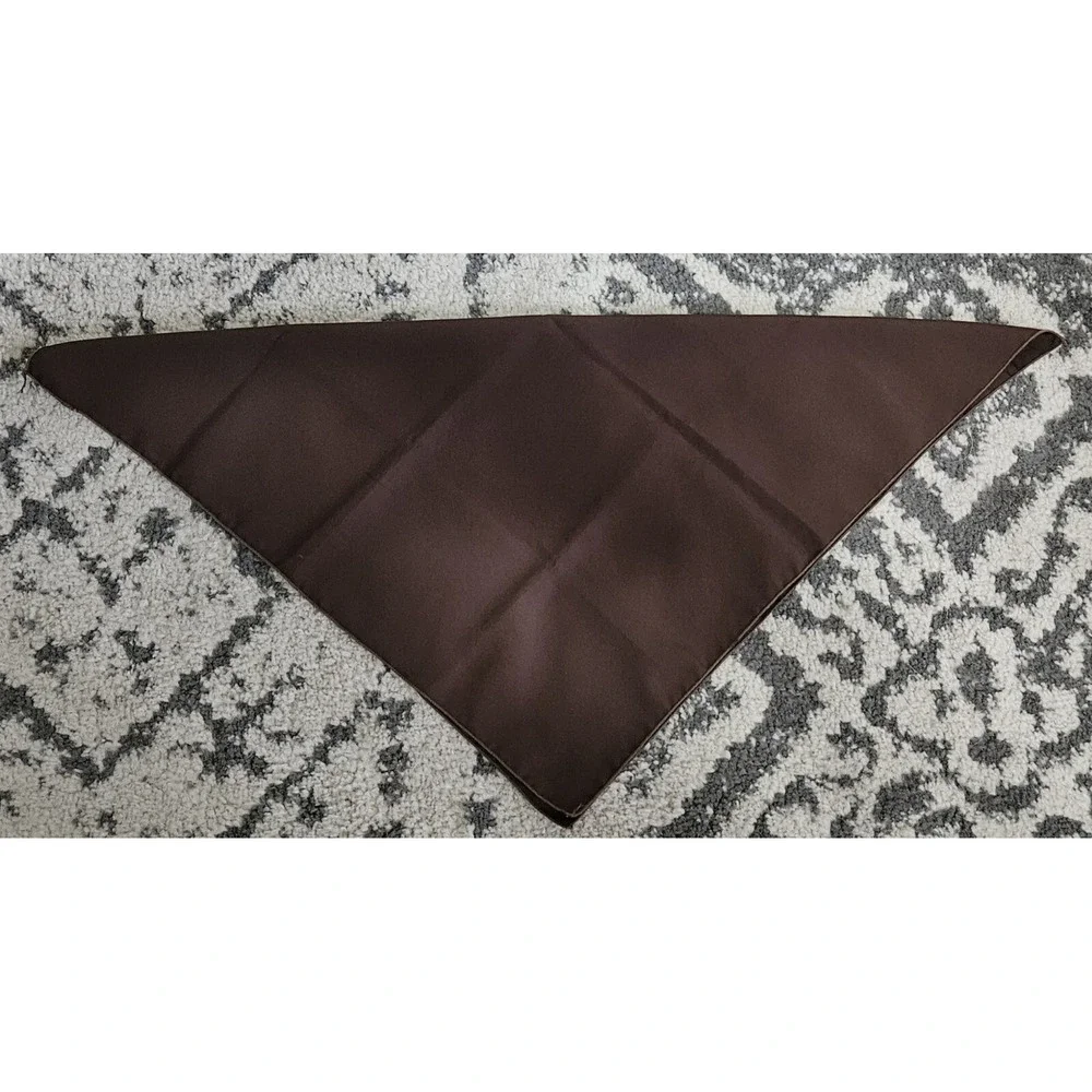 Vintage 1960s Chocolate Brown Polyester Square Scarf